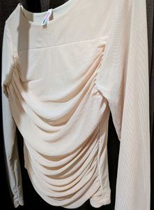 Sheer Ruched Long Sleeve Top