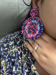 Boho Beaded Hoop Earrings