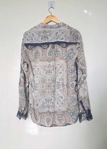 Stylish Paisley Print Button-Down Shirt