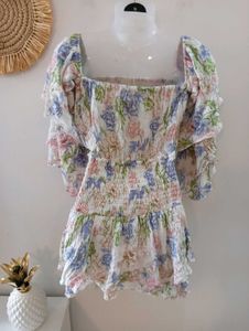 Boho Floral Tiered Mini Dress