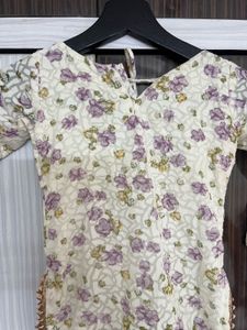 Girls Floral Print Kurta Set