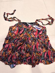Boho Paisley Print Tie-Strap Top