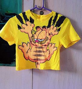 Garfield Graphic Print Crop T-Shirt