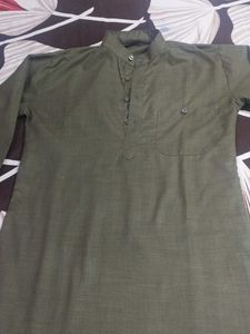 Men's Olive Green Kurta set