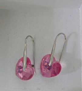 Sparkling Heart Crystal Earrings 925 silver