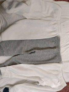 unisex 3-6 months White &amp; Grey thermal pants