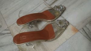Sparkling Clear Block Heels