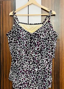 Stylish Leopard Print Bikini Top