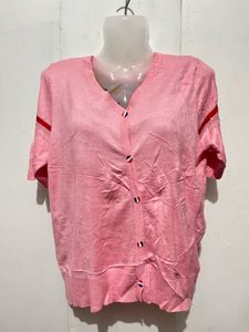 Chic Pink V-Neck Cardigan