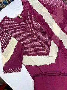 Maroon Kurta Set with Dupatta