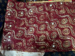 Elegant Maroon &amp; Gold Embroidered Saree