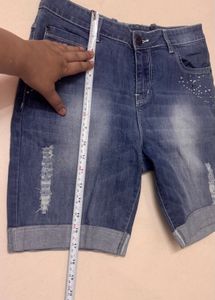 Stylish Embellished Denim Shorts