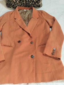 Double-breasted Orange Blazer 🧡