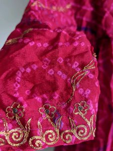 New Bandhani Crepe Pink Maxi dress