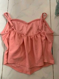 Cute Peach heart shape neck Camisole Top