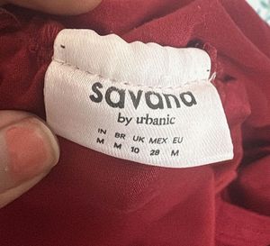 Savana Maroon Long Sleeve Ruffle Top