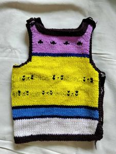 Handmade knitted Winter Baby Top Vest Sweater