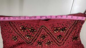 Party Wear Rust Embellished Ethnic Skirt
