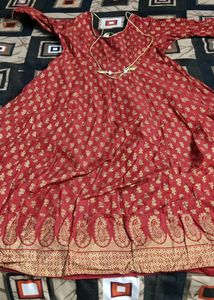 Maroon Colour With Gold Colour Border Anarkali Kurta
