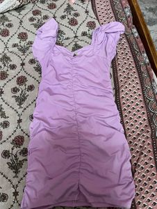 Lavender Ruched Mini Dress
