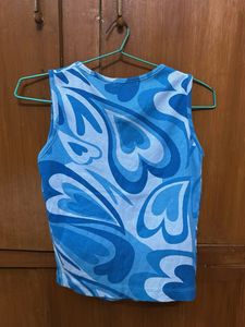 Blue Swirl Pattern Tank Top