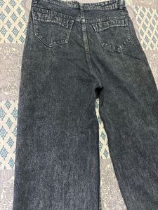 Trendy Gray Wash Wide Leg Jeans