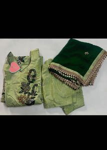 green Kurta Set with Dupatta XL