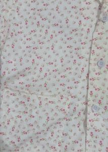 New Floral Print Oversized Shirt with pocket