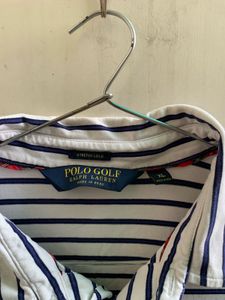 PR107 Polo Golf Striped Long Sleeve Shirt