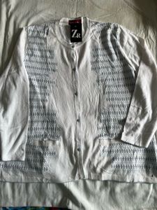 ZR White Patterned Cardigan