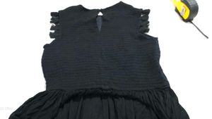 Whistles Black Sleeveless Pleated Dress