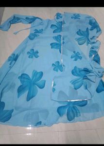 Blue Floral Print Dress