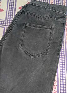 Tokyo Talkies Charcoal Black High-Waist Straight