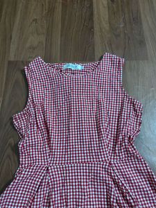 Red Gingham Fit &amp; Flare Dress