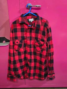 Red & Black Plaid Flannel Shirt