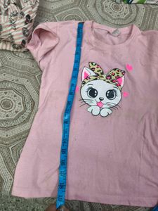 Cute Cat Print Top &amp; Shorts Set for 5-7 years