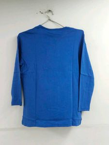 Women's Blue Long Sleeve Crewneck T-Shirt