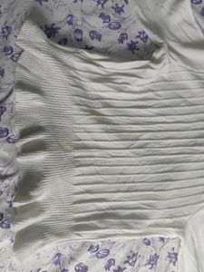 White Ribbed Turtleneck Sweater