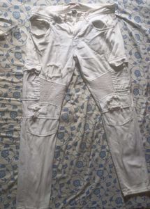 White Distressed Biker Cargo Jeans – PREME