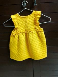 Mini Klub Yellow Cotton Quilted Baby Girl Dress