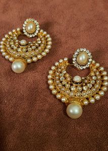 Pearl & Gold Statement Earrings