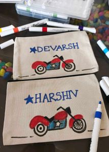 Hand-Painted Motorcycle Pouch
