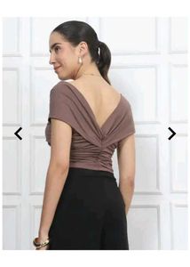 branded Ruched Off-Shoulder Crop Top