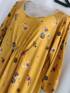 Chic Yellow Floral Print Top(maternity)