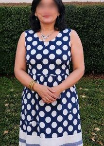 Navy & White Polka Dot Dress