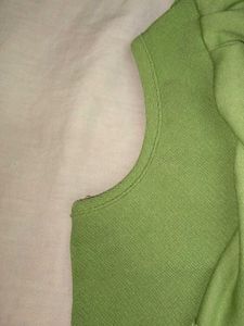 Green Scoop-Neck Crop Top