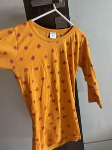 Yellow Floral Print T-Shirt