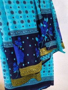 Beautiful Blue Printed Saree