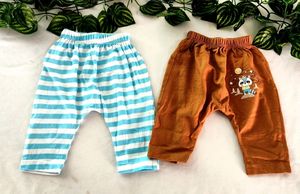 Ohms Brown And Blue Pant Set Of 2( Toddlers)