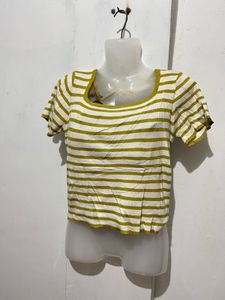 Striped Square Neck Top